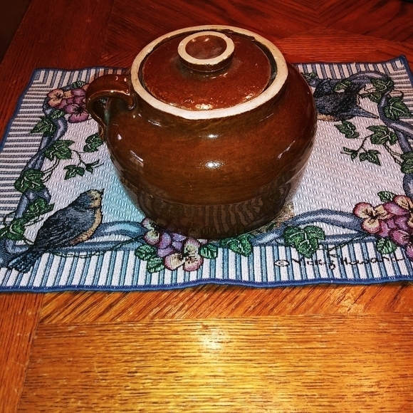 Antique Farm House Primitive Crock Bean Pot - Picture 1 of 7